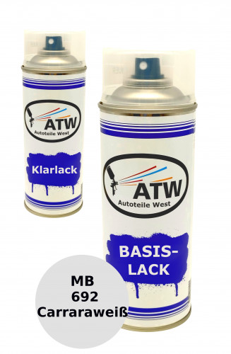 Autolack für Mercedes Benz 692 Carraraweiß +400ml Klarlack Set